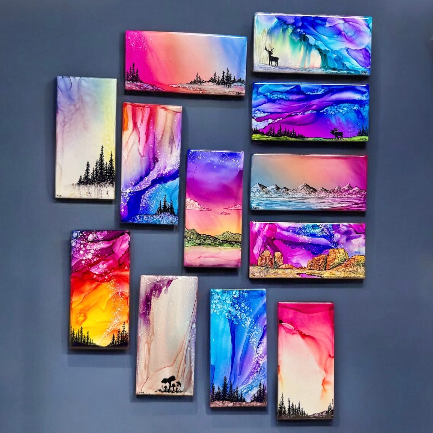 Hand Painted Alcohol Ink Magnet